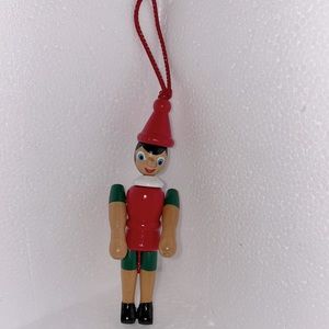 Vintage Wooden Posable Pinocchio  Ornament